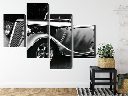 Obraz Wieloczęściowy Samochód Hot Rod Vintage – kultowy, dynamiczny do wnętrz industrialnych, retro i nowoczesnych – widok 7