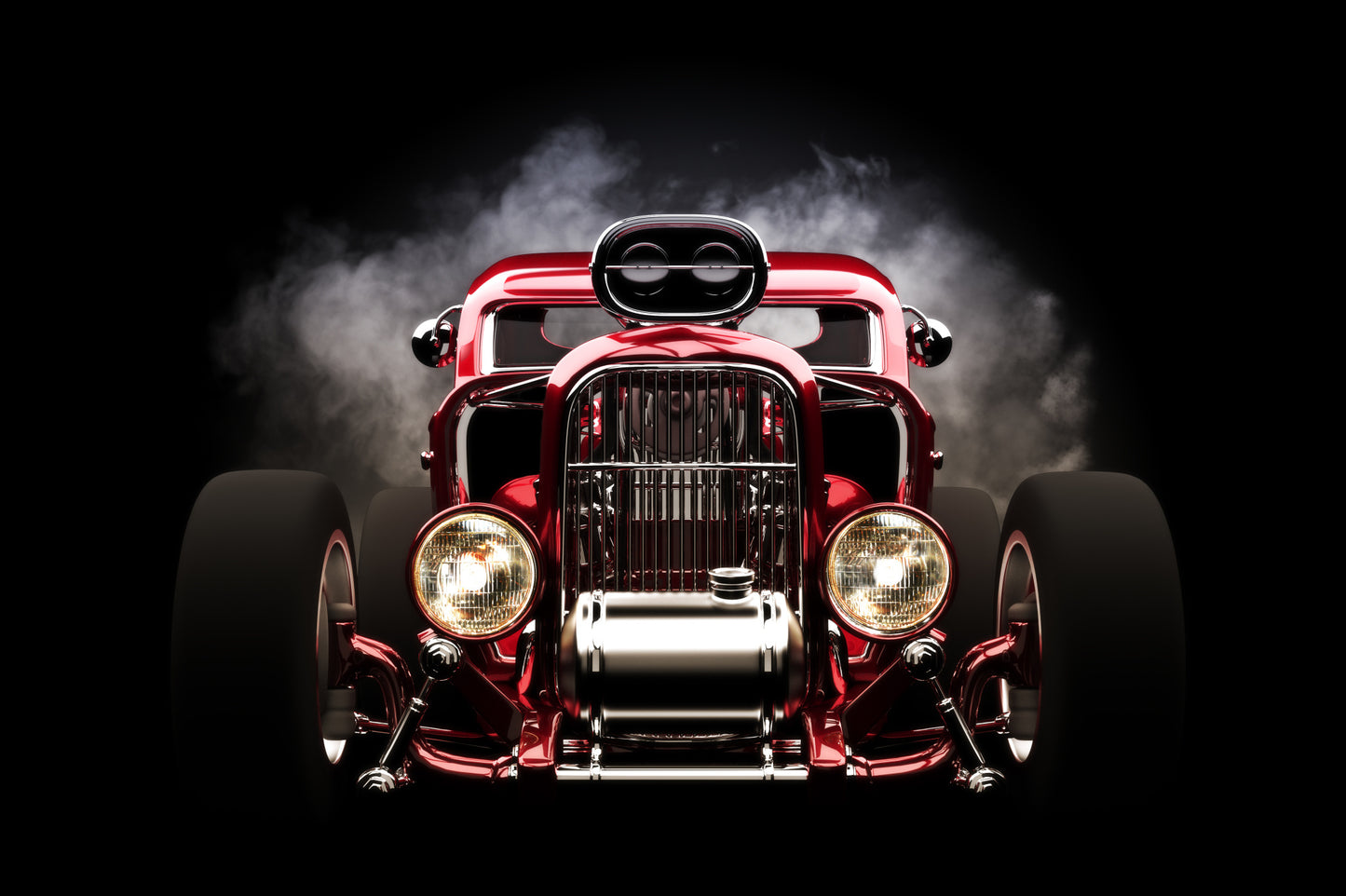 Obraz Wieloczęściowy Samochód Hot Rod – dynamiczna wizja do wnętrz industrialnych i męskich 180x120