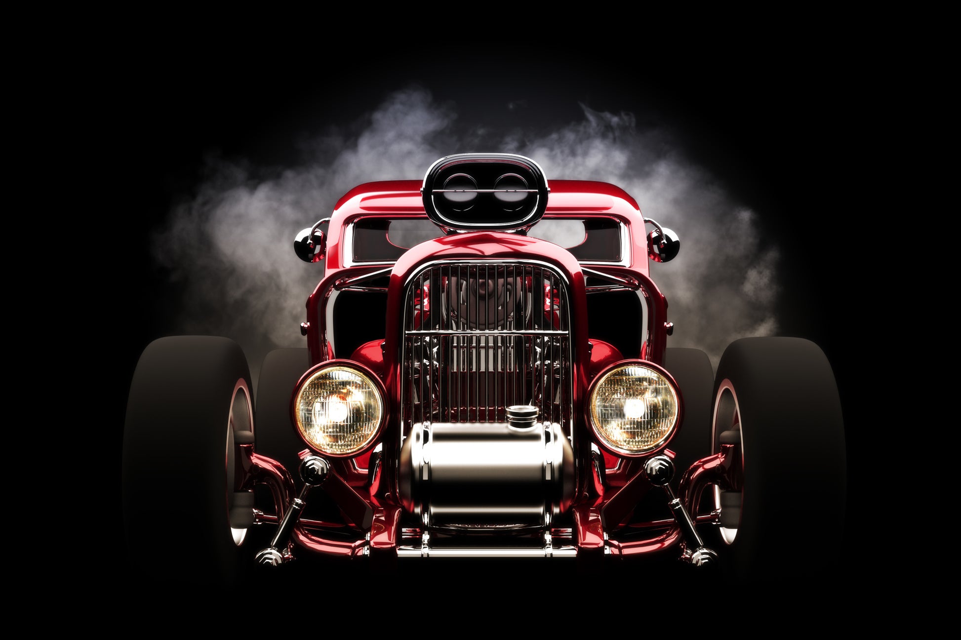 Obraz Wieloczęściowy Samochód Hot Rod – dynamiczna wizja do wnętrz industrialnych i męskich 180x120