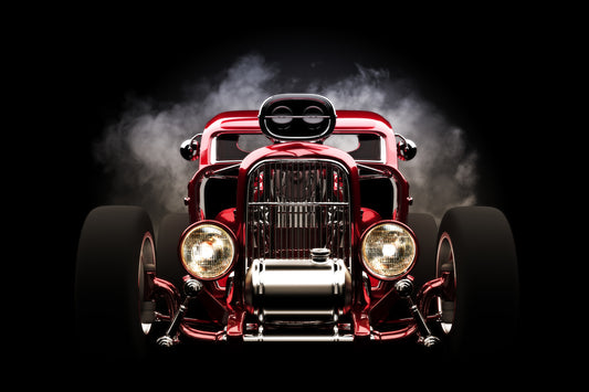 Obraz Wieloczęściowy Samochód Hot Rod – dynamiczna wizja do wnętrz industrialnych i męskich 180x120
