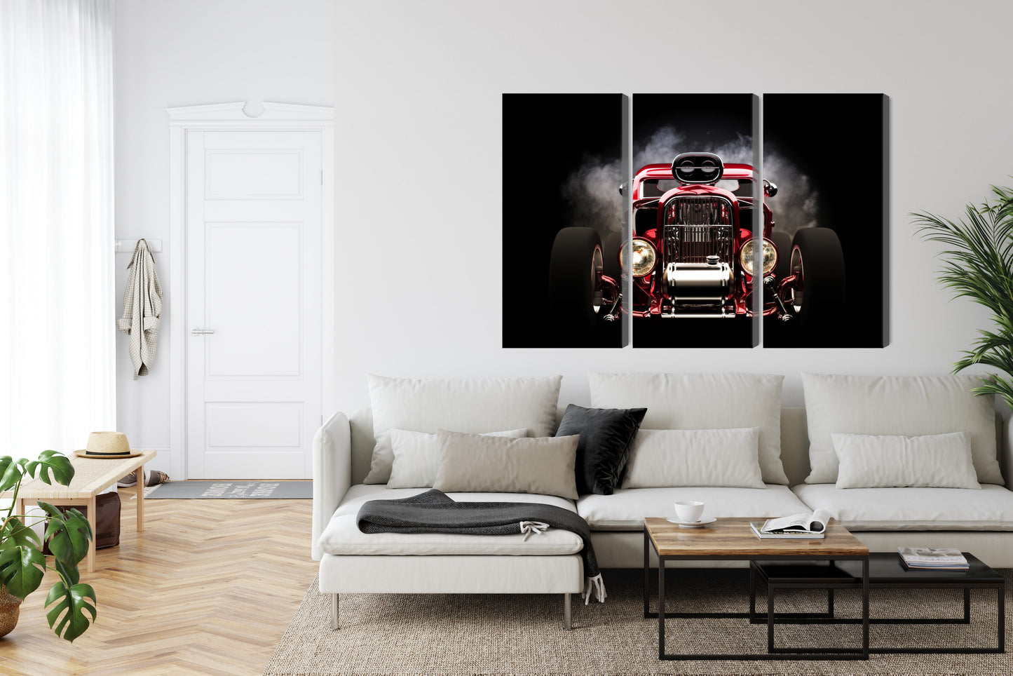 Obraz Wieloczęściowy Samochód Hot Rod – dynamiczna wizja do wnętrz industrialnych i męskich – widok 5