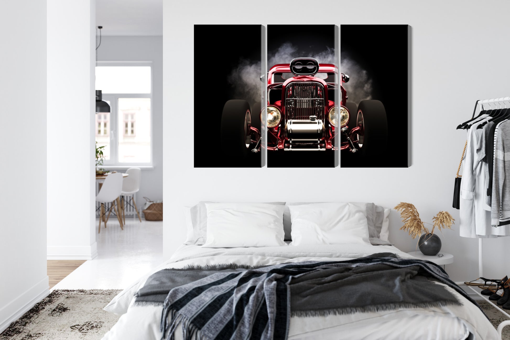 Obraz Wieloczęściowy Samochód Hot Rod – dynamiczna wizja do wnętrz industrialnych i męskich – widok 6