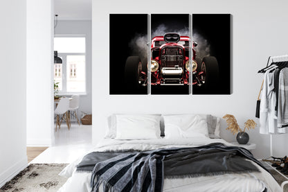 Obraz Wieloczęściowy Samochód Hot Rod – dynamiczna wizja do wnętrz industrialnych i męskich – widok 6