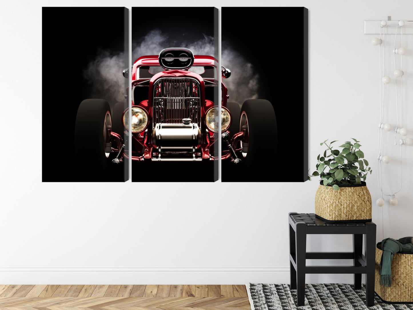 Obraz Wieloczęściowy Samochód Hot Rod – dynamiczna wizja do wnętrz industrialnych i męskich – widok 7