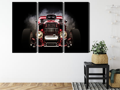 Obraz Wieloczęściowy Samochód Hot Rod – dynamiczna wizja do wnętrz industrialnych i męskich – widok 7