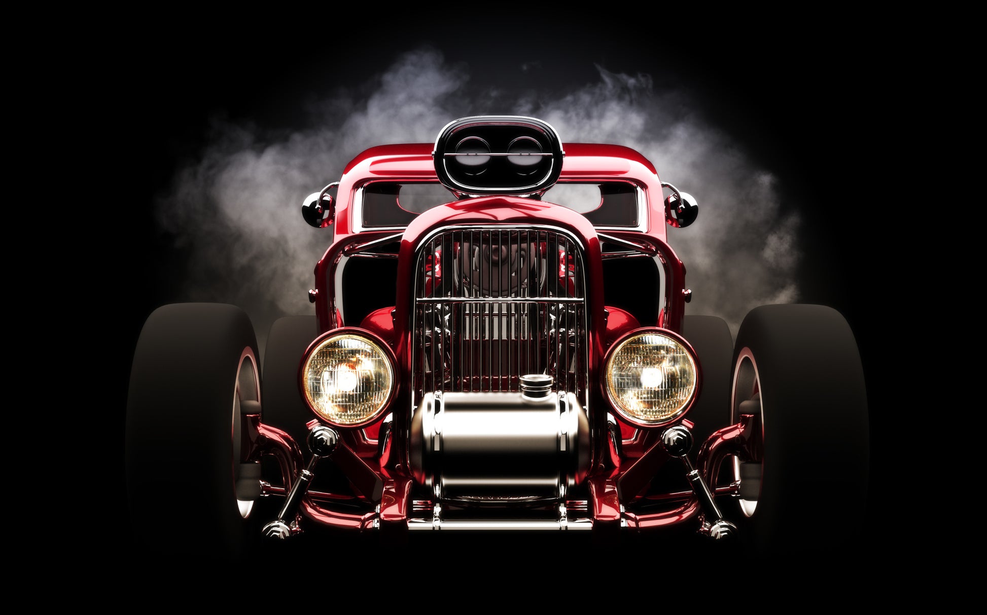 Obraz Wieloczęściowy Hot Rod – Moc motoryzacji do wnętrz industrialnych, loftowych i nowoczesnych 240x150