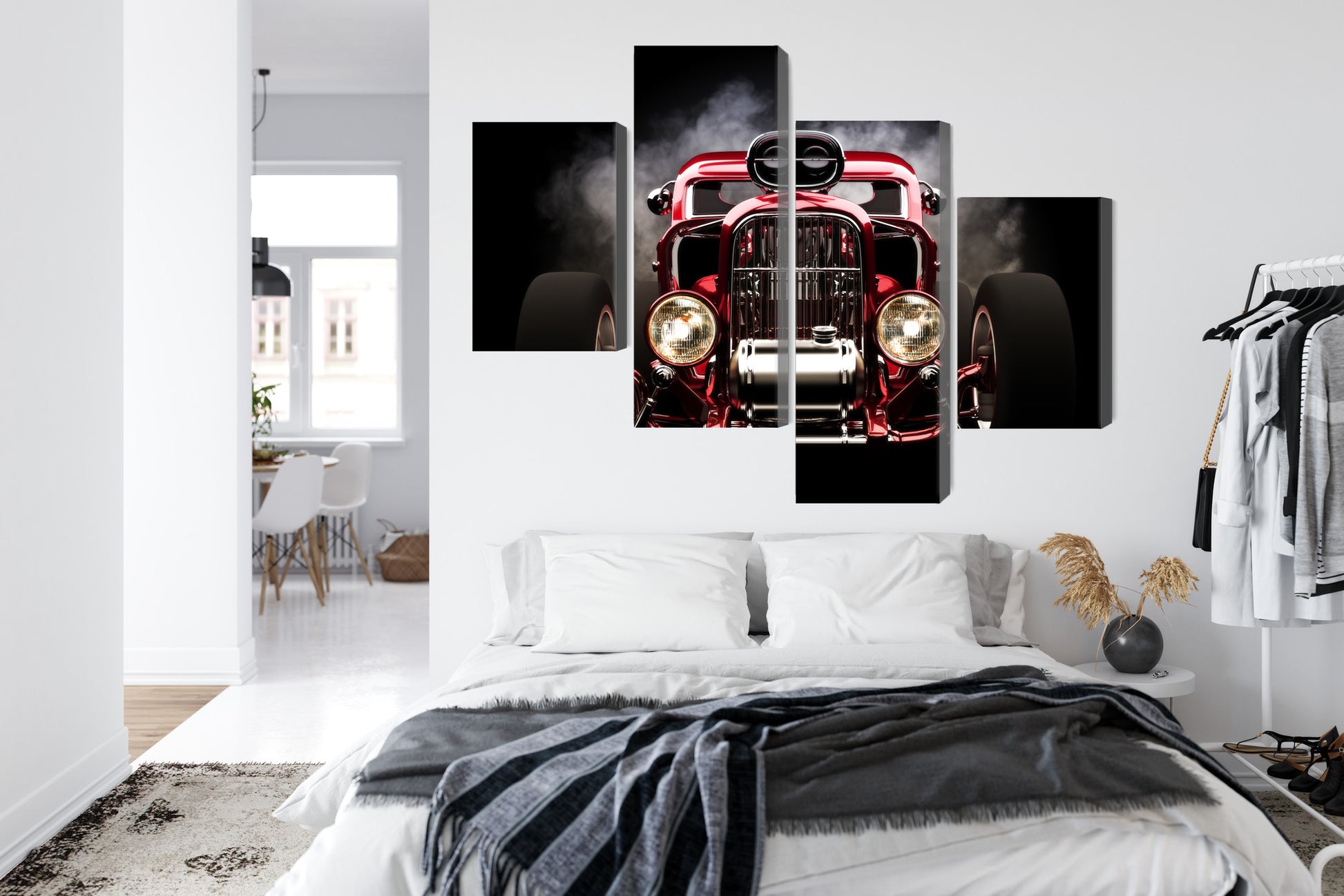 Obraz Wieloczęściowy Hot Rod – Moc motoryzacji do wnętrz industrialnych, loftowych i nowoczesnych – widok 6