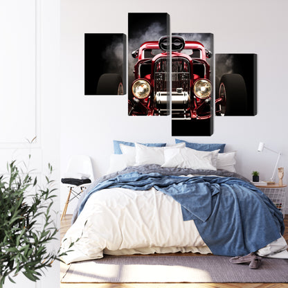 Obraz Wieloczęściowy Hot Rod – Moc motoryzacji do wnętrz industrialnych, loftowych i nowoczesnych – widok 2