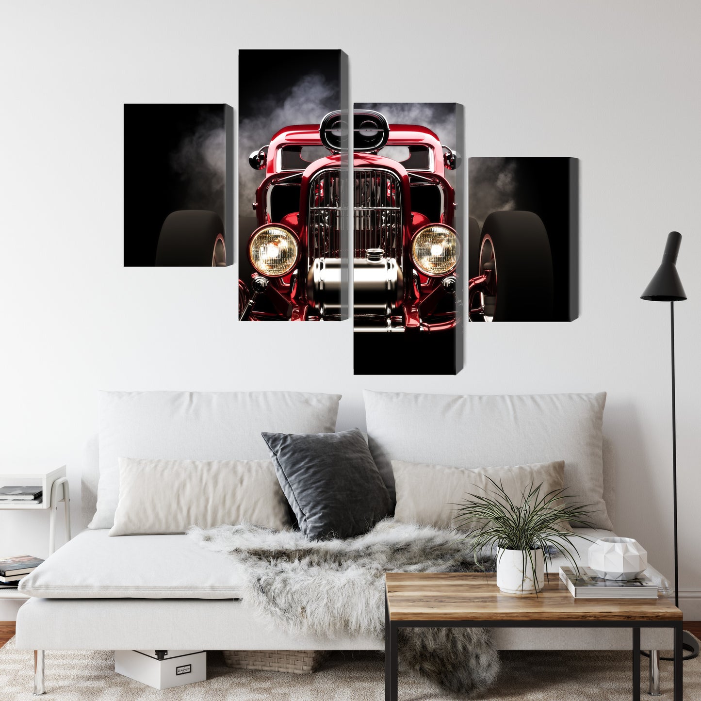 Obraz Wieloczęściowy Hot Rod – Moc motoryzacji do wnętrz industrialnych, loftowych i nowoczesnych – widok 3