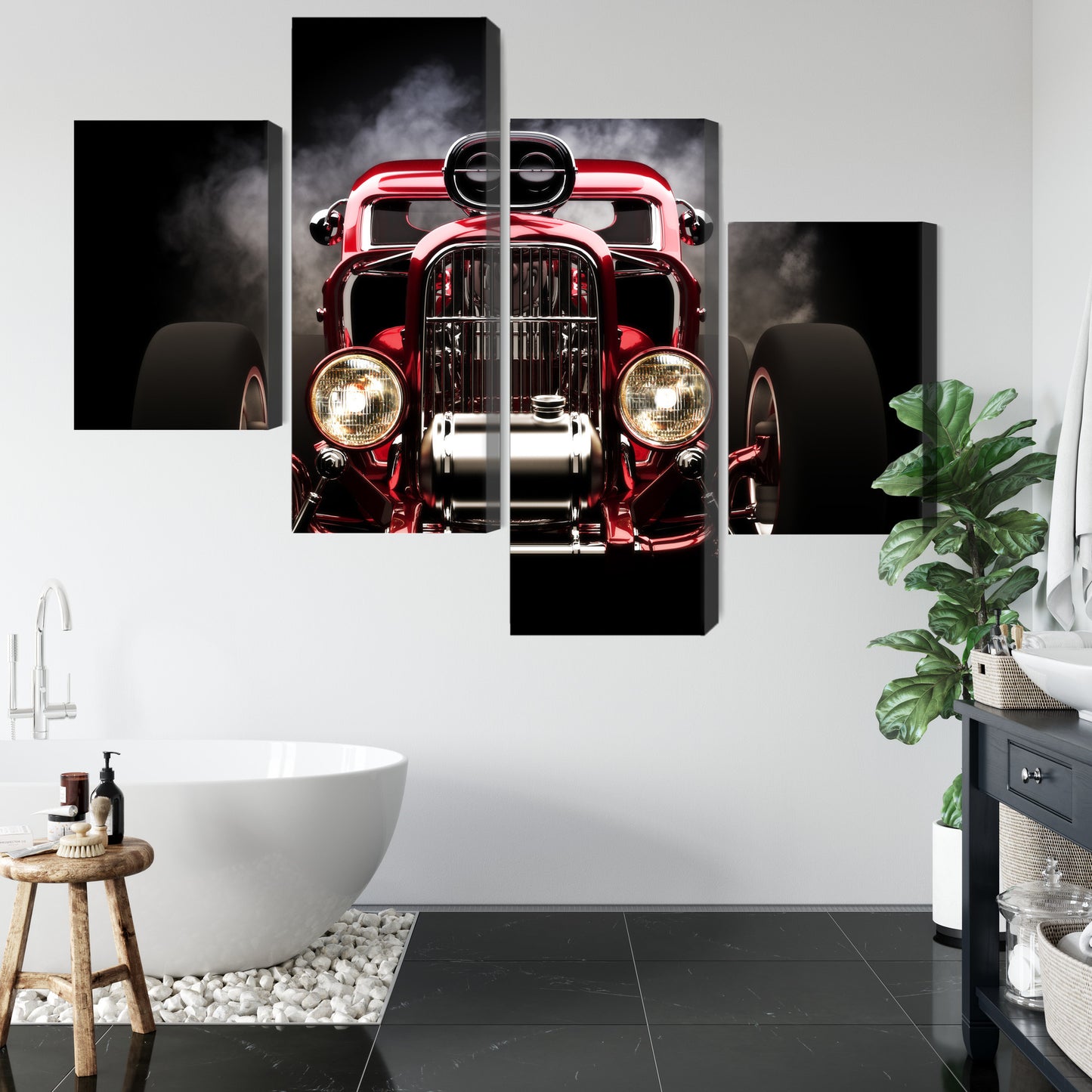 Obraz Wieloczęściowy Hot Rod – Moc motoryzacji do wnętrz industrialnych, loftowych i nowoczesnych – widok 4