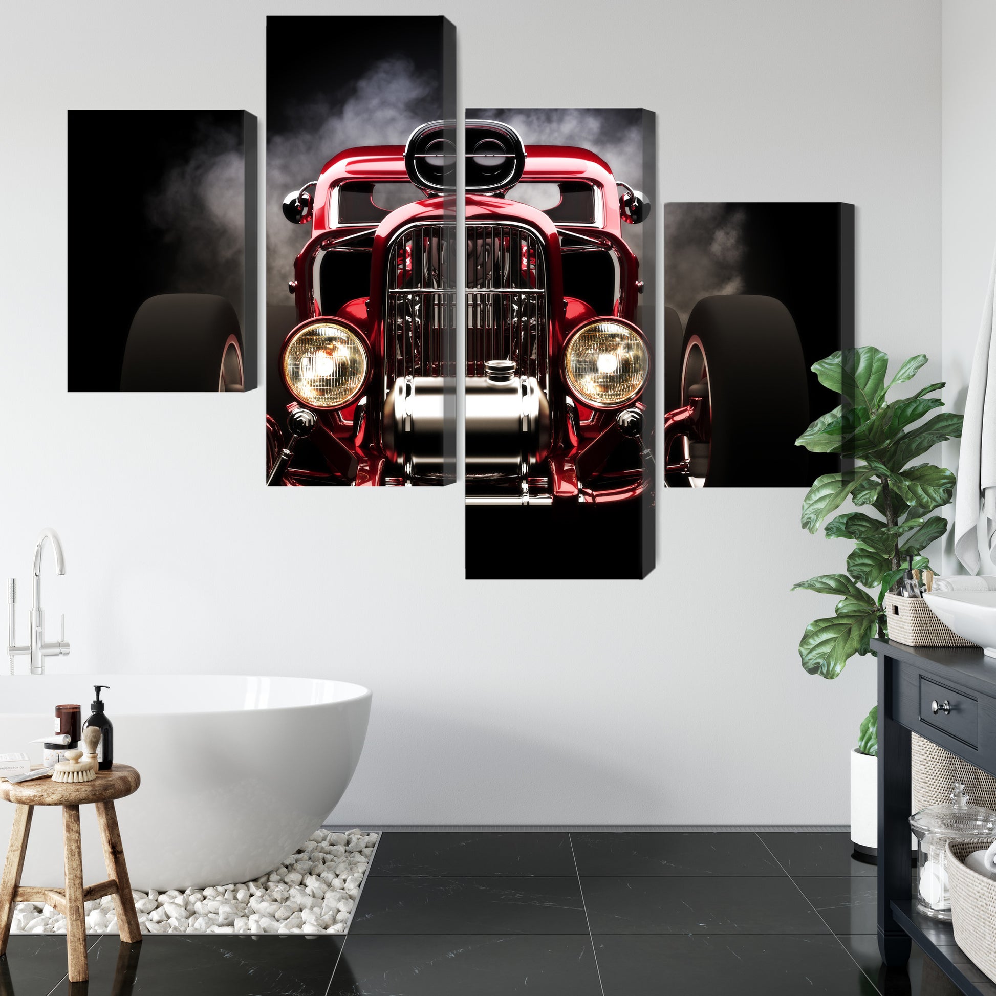 Obraz Wieloczęściowy Hot Rod – Moc motoryzacji do wnętrz industrialnych, loftowych i nowoczesnych – widok 4