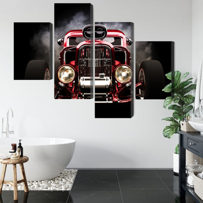 Obraz Wieloczęściowy Hot Rod – Moc motoryzacji do wnętrz industrialnych, loftowych i nowoczesnych – widok 4