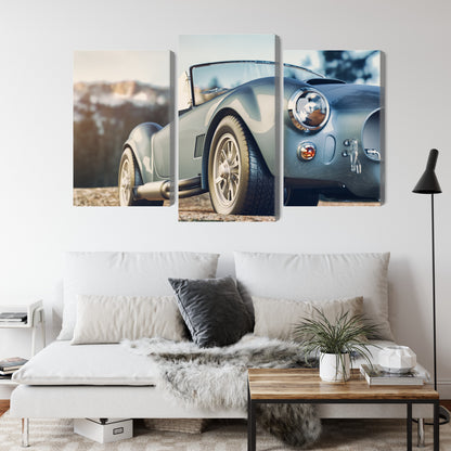 Obraz Wieloczęściowy Klasyczny Samochód Retro – Ikona Motoryzacji do wnętrz industrialnych, loftowych i nowoczesnych – widok 3