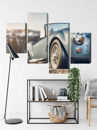 Obraz Wieloczęściowy Klasyczny Samochód Retro – Ikona motoryzacji do wnętrz industrialnych, loft i modern classic – widok 8