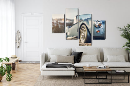 Obraz Wieloczęściowy Klasyczny Samochód Retro – Ikona motoryzacji do wnętrz industrialnych, loft i modern classic – widok 5