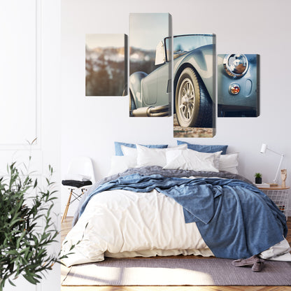 Obraz Wieloczęściowy Klasyczny Samochód Retro – Ikona motoryzacji do wnętrz industrialnych, loft i modern classic – widok 2