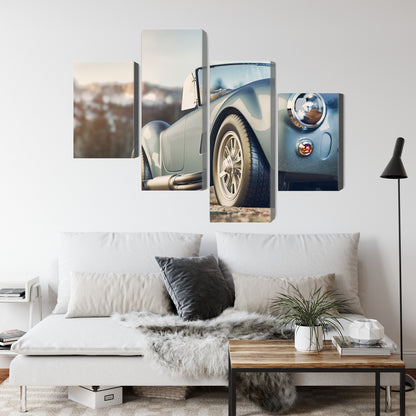 Obraz Wieloczęściowy Klasyczny Samochód Retro – Ikona motoryzacji do wnętrz industrialnych, loft i modern classic – widok 3