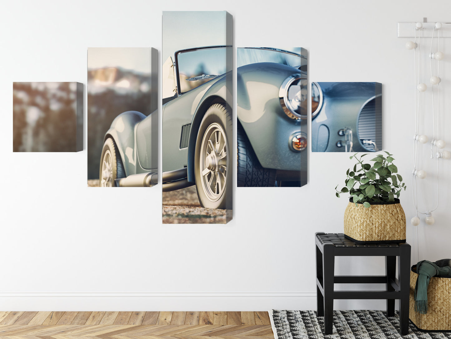 Obraz Wieloczęściowy Kultowy Samochód – Nostalgia Motoryzacji do wnętrz industrialnych i modern classic – widok 7