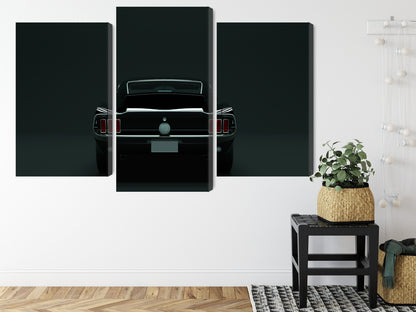 Obraz Wieloczęściowy Klasyczny Czarny Samochód – męski akcent do wnętrz loft i vintage – widok 7
