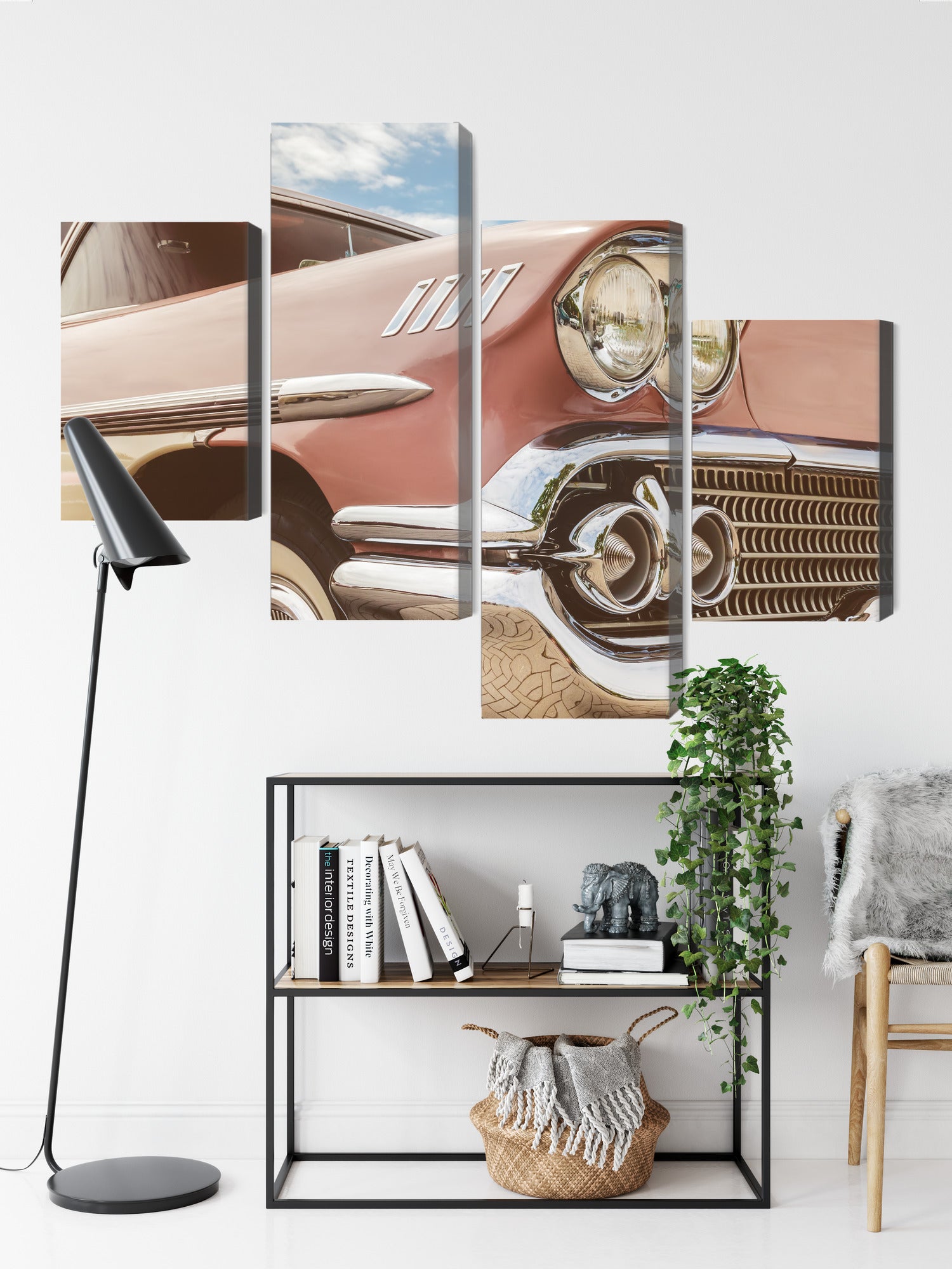 Obraz Wieloczęściowy Amerykański Samochód z Lat 50. – retro motyw do wnętrz vintage i loft – widok 8