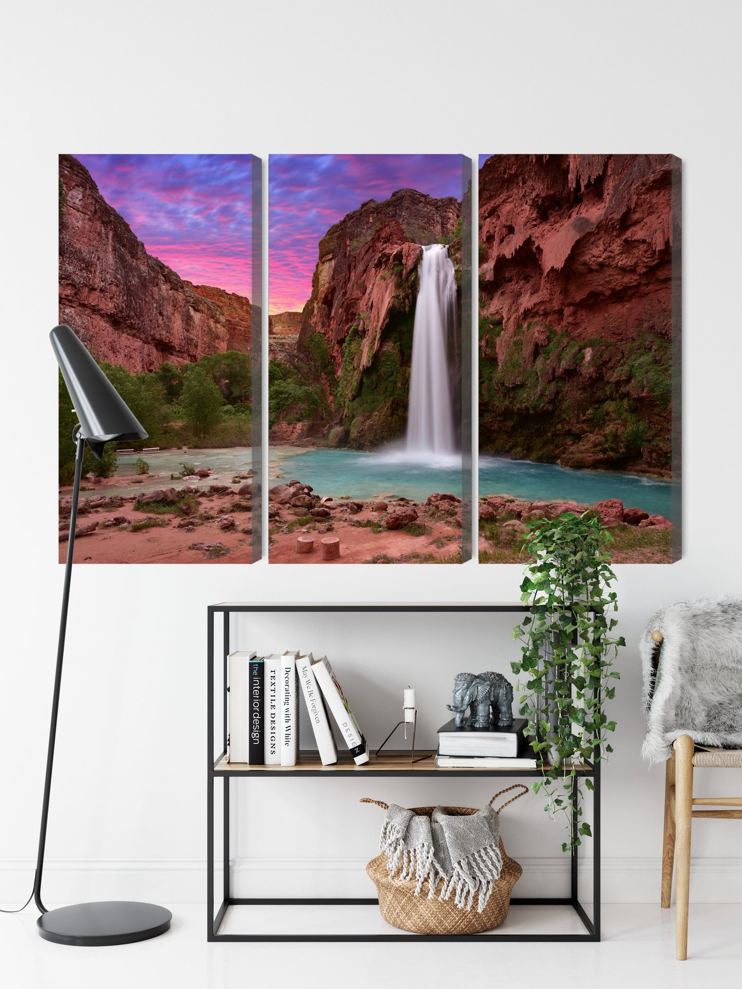 Obraz Wieloczęściowy Wodospady Havasupai – natura i świeżość do wnętrz boho, eko i japandi – widok 8