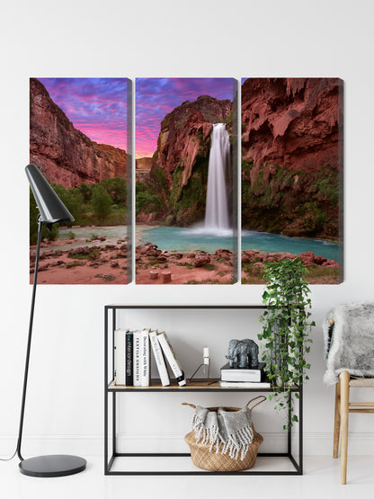 Obraz Wieloczęściowy Wodospady Havasupai – natura i świeżość do wnętrz boho, eko i japandi – widok 8