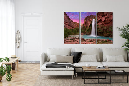 Obraz Wieloczęściowy Wodospady Havasupai – natura i świeżość do wnętrz boho, eko i japandi – widok 5