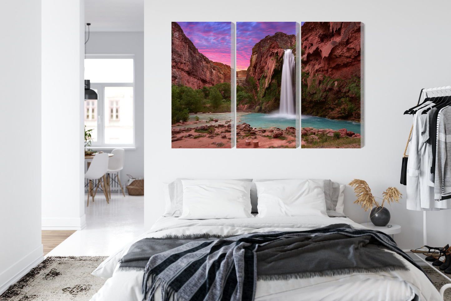 Obraz Wieloczęściowy Wodospady Havasupai – natura i świeżość do wnętrz boho, eko i japandi – widok 6