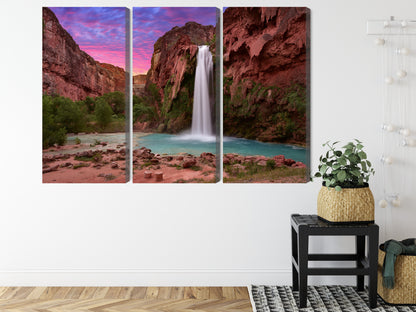 Obraz Wieloczęściowy Wodospady Havasupai – natura i świeżość do wnętrz boho, eko i japandi – widok 7