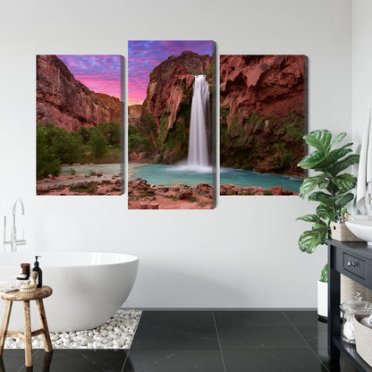 Obraz Wieloczęściowy Wodospady Havasupai – natura i ruch do wnętrz boho i eko – widok 4
