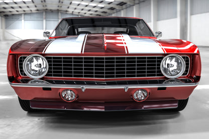 Obraz Wieloczęściowy Czerwony Muscle Car – ikoniczny do wnętrz industrialnych i motoryzacyjnych 180x120
