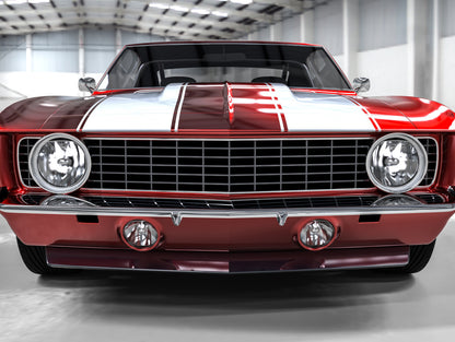 Obraz Wieloczęściowy Czerwony Muscle Car – dynamiczny retro do wnętrz industrialnych i loftowych 200x150