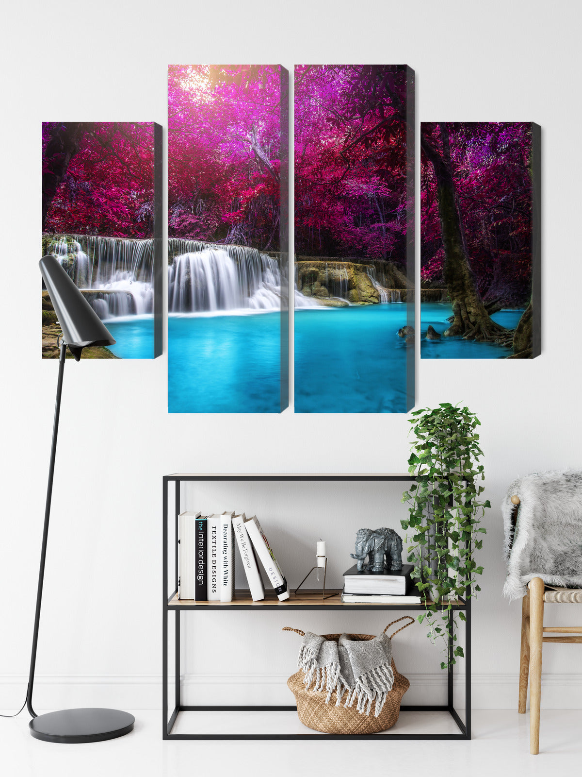 Obraz Wieloczęściowy Wodospad Kanchanaburi – egzotyczna panorama do wnętrz naturalnych, boho i nowoczesnych – widok 8
