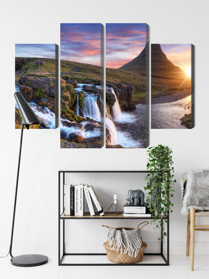 Obraz Wieloczęściowy Góra Kirkjufell – majestatyczny pejzaż do wnętrz skandynawskich i nowoczesnych – widok 8