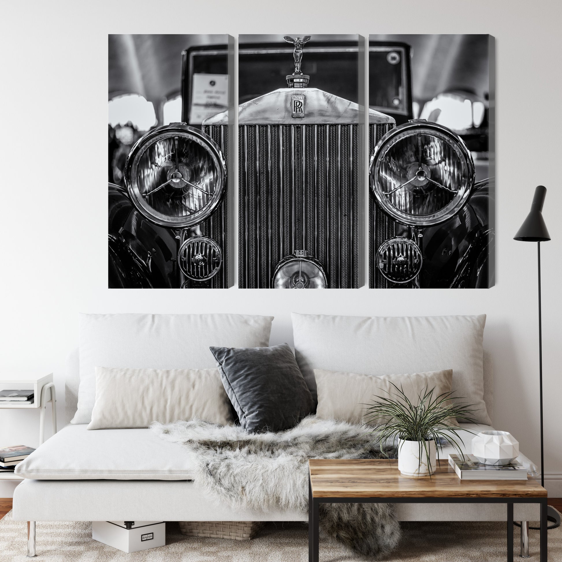 Obraz Wieloczęściowy Rolls Royce Z Bliska – Luksusowa Elegancja do wnętrz Nowoczesnych, Glamour i Męskich – widok 3