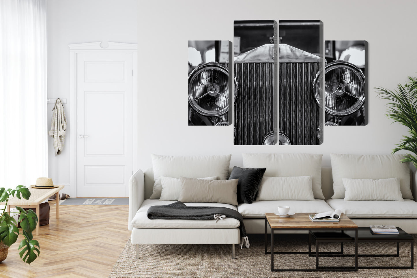 Obraz Wieloczęściowy Rolls Royce Z Bliska – elegancki akcent motoryzacyjny do wnętrz nowoczesnych i industrialnych – widok 5