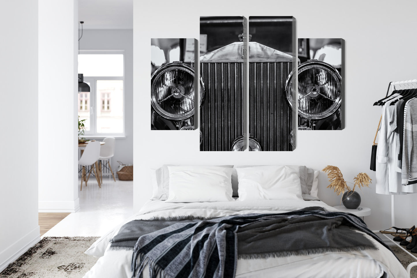 Obraz Wieloczęściowy Rolls Royce Z Bliska – elegancki akcent motoryzacyjny do wnętrz nowoczesnych i industrialnych – widok 6