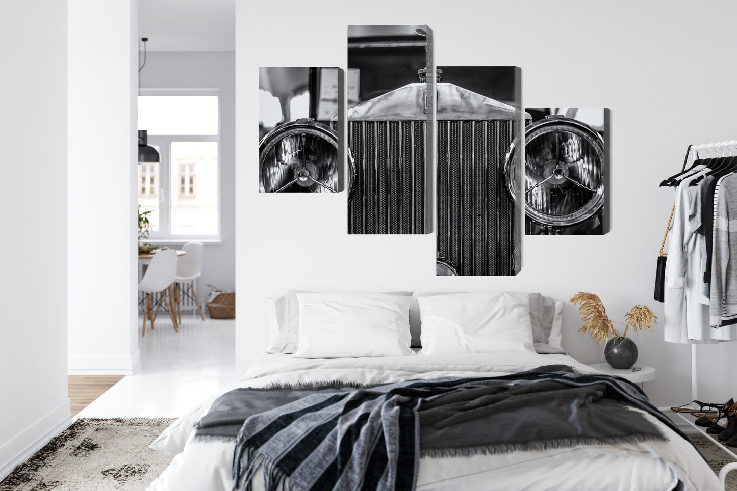 Obraz Wieloczęściowy Rolls Royce Z Bliska – elegancki detal do wnętrz modern classic i loft – widok 6