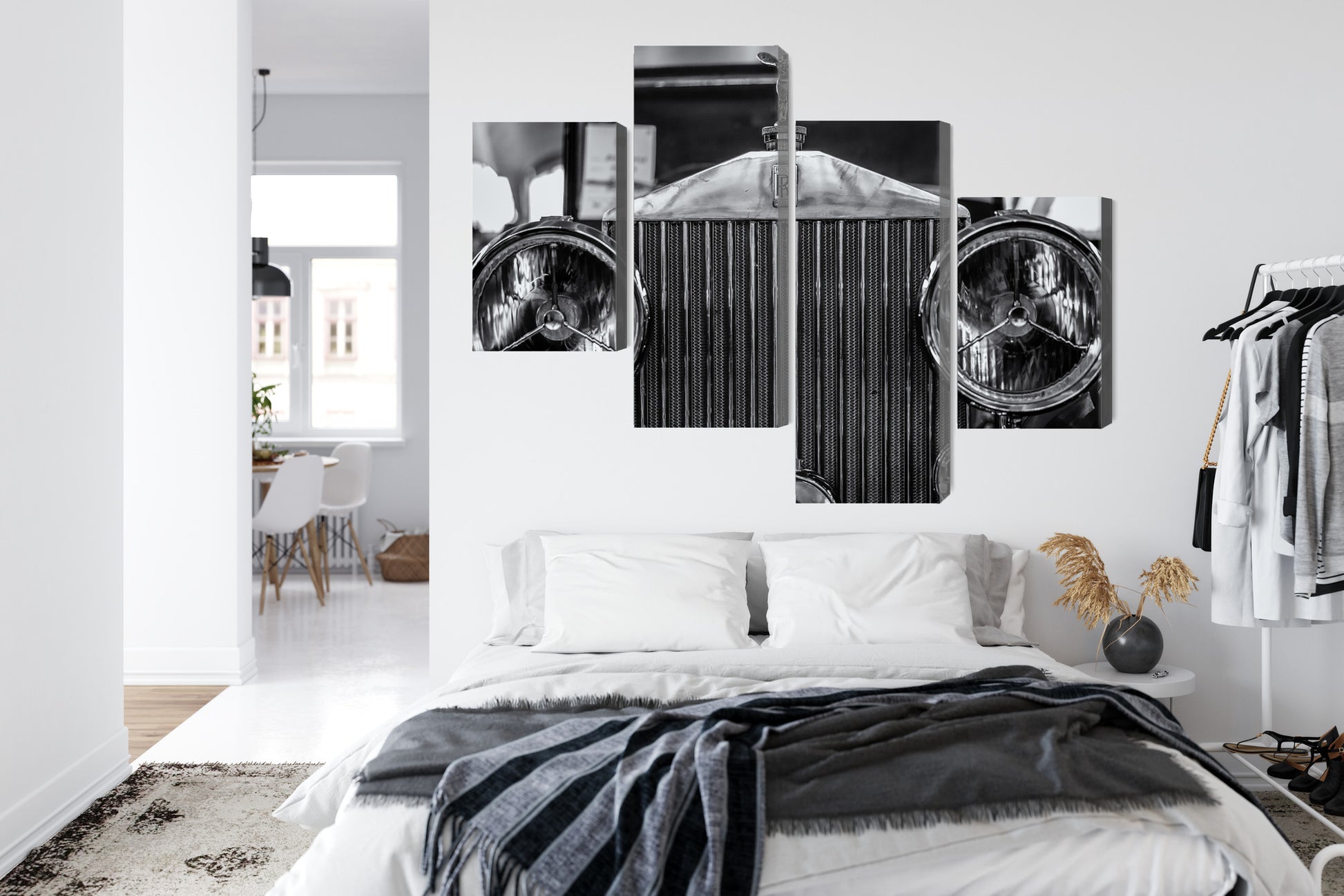 Obraz Wieloczęściowy Rolls Royce Z Bliska – elegancki detal do wnętrz modern classic i loft – widok 6