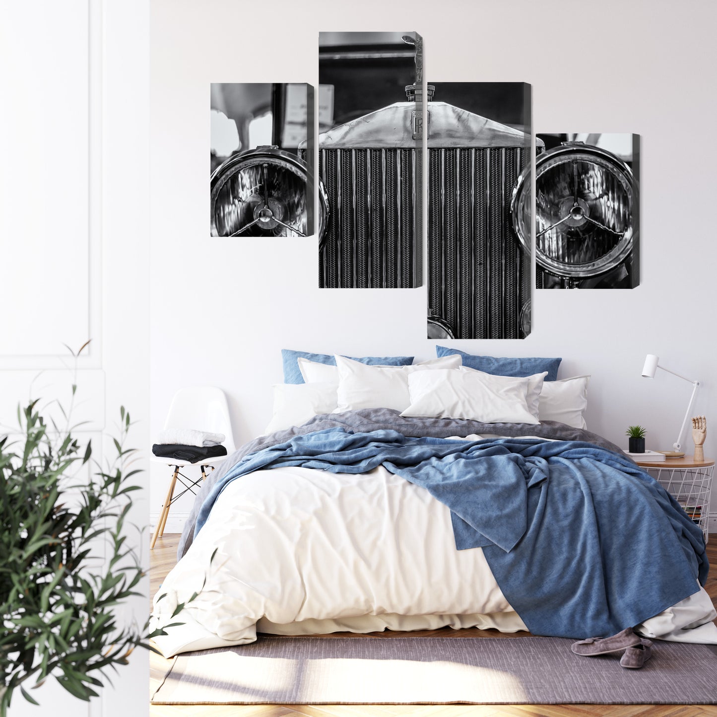 Obraz Wieloczęściowy Rolls Royce Z Bliska – elegancki detal do wnętrz modern classic i loft – widok 2
