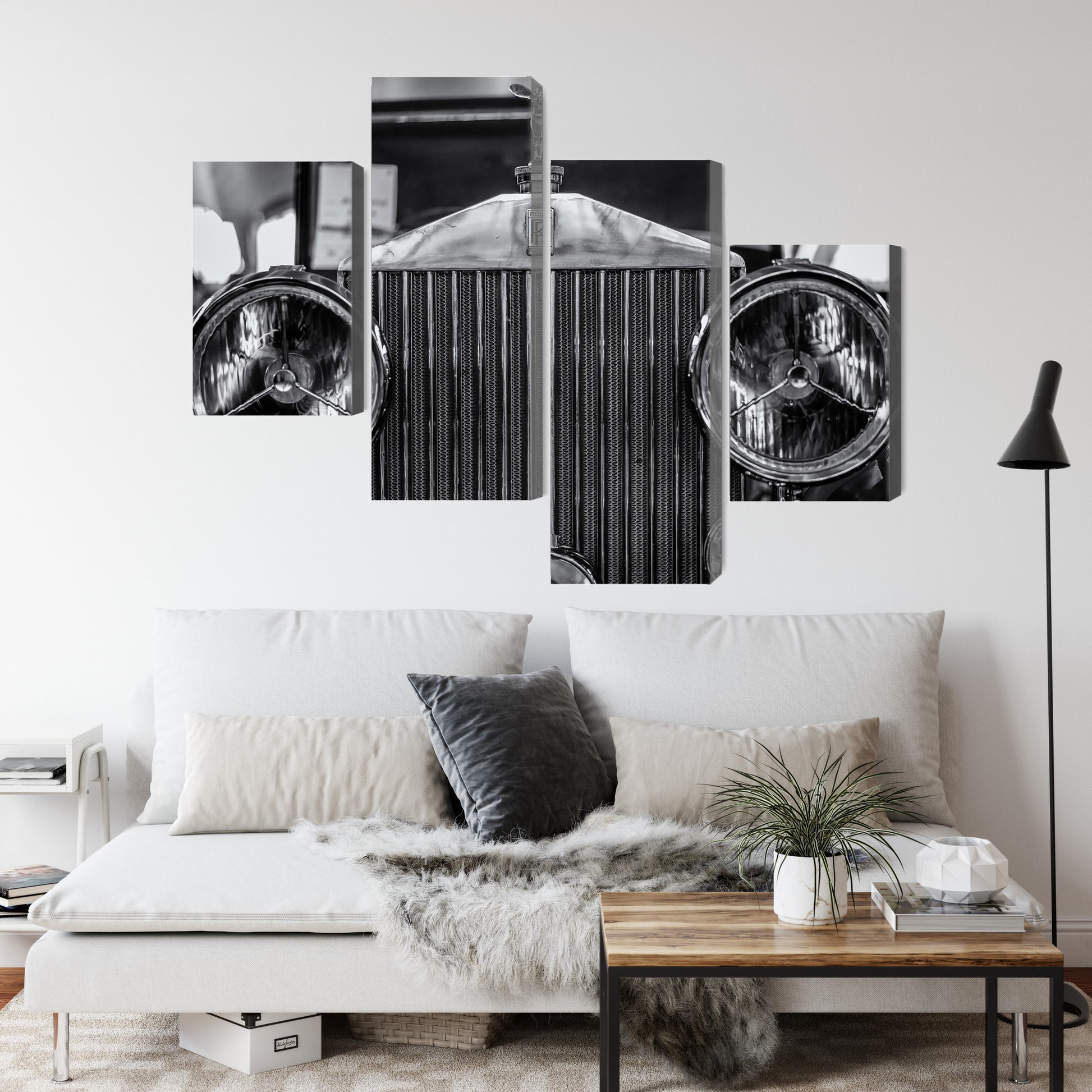 Obraz Wieloczęściowy Rolls Royce Z Bliska – elegancki detal do wnętrz modern classic i loft – widok 3