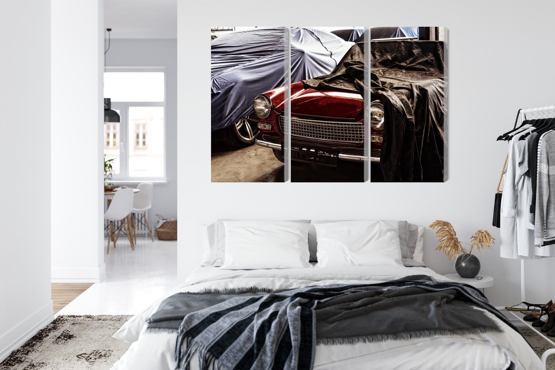 Obraz Wieloczęściowy Włoski Retro Samochód – nostalgia i styl do wnętrz vintage oraz loft – widok 6