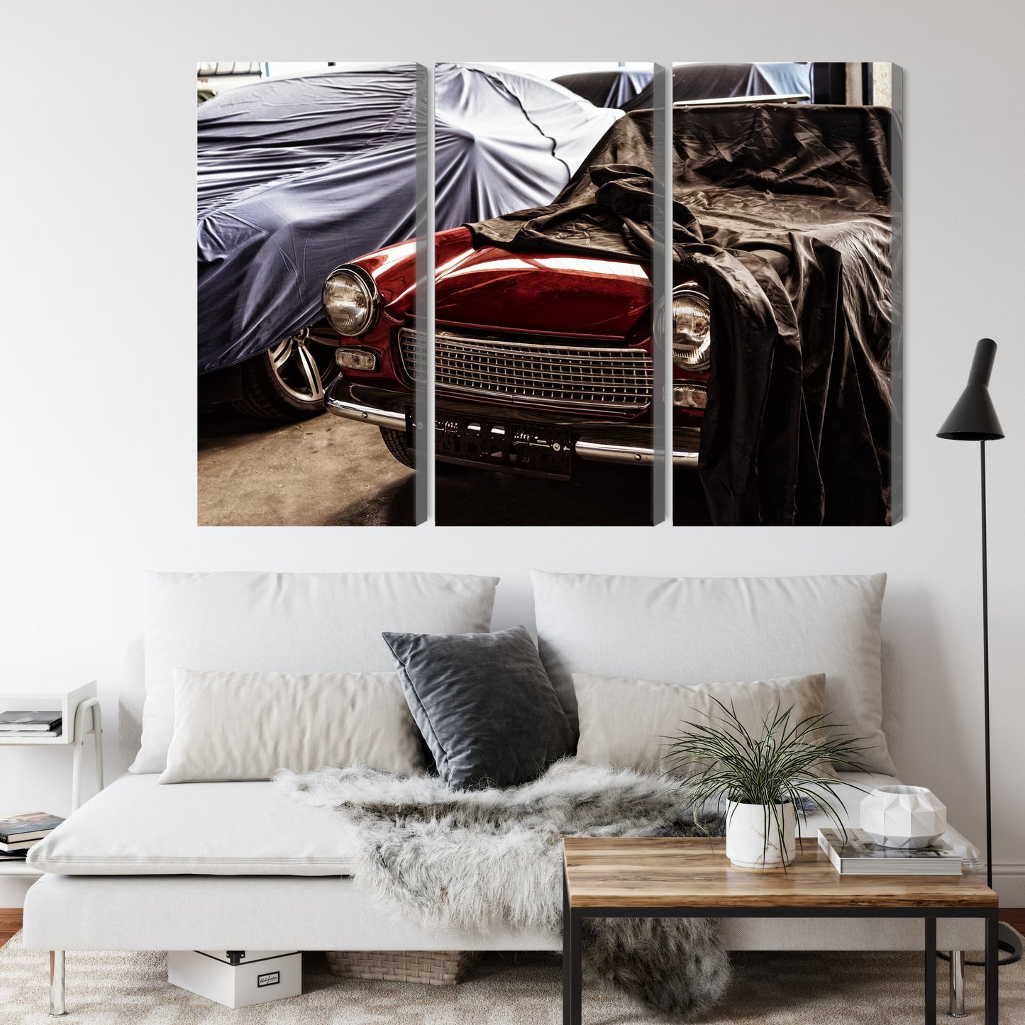 Obraz Wieloczęściowy Włoski Retro Samochód – nostalgia i styl do wnętrz vintage oraz loft – widok 3