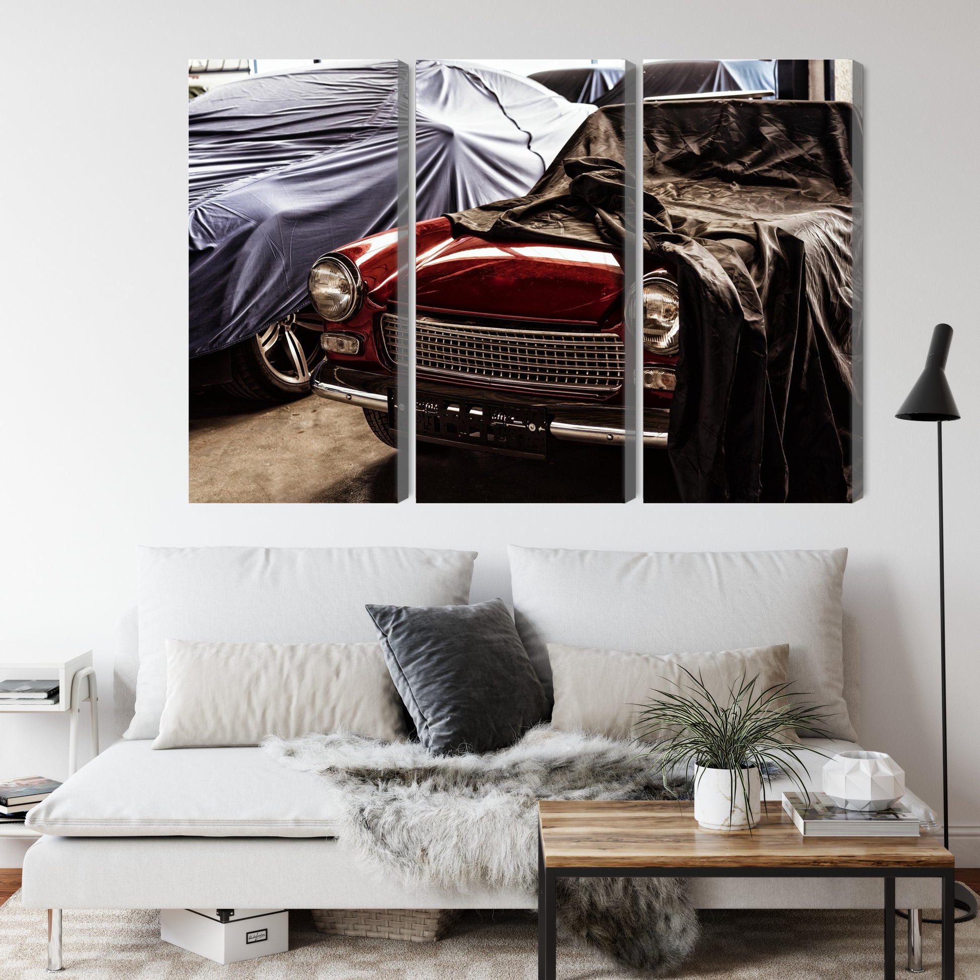 Obraz Wieloczęściowy Włoski Retro Samochód – nostalgia i styl do wnętrz vintage oraz loft – widok 3