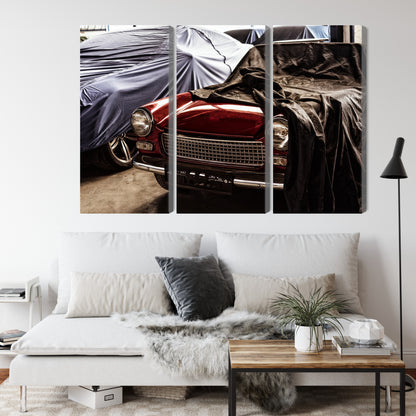 Obraz Wieloczęściowy Włoski Retro Samochód – nostalgia i styl do wnętrz vintage oraz loft – widok 3