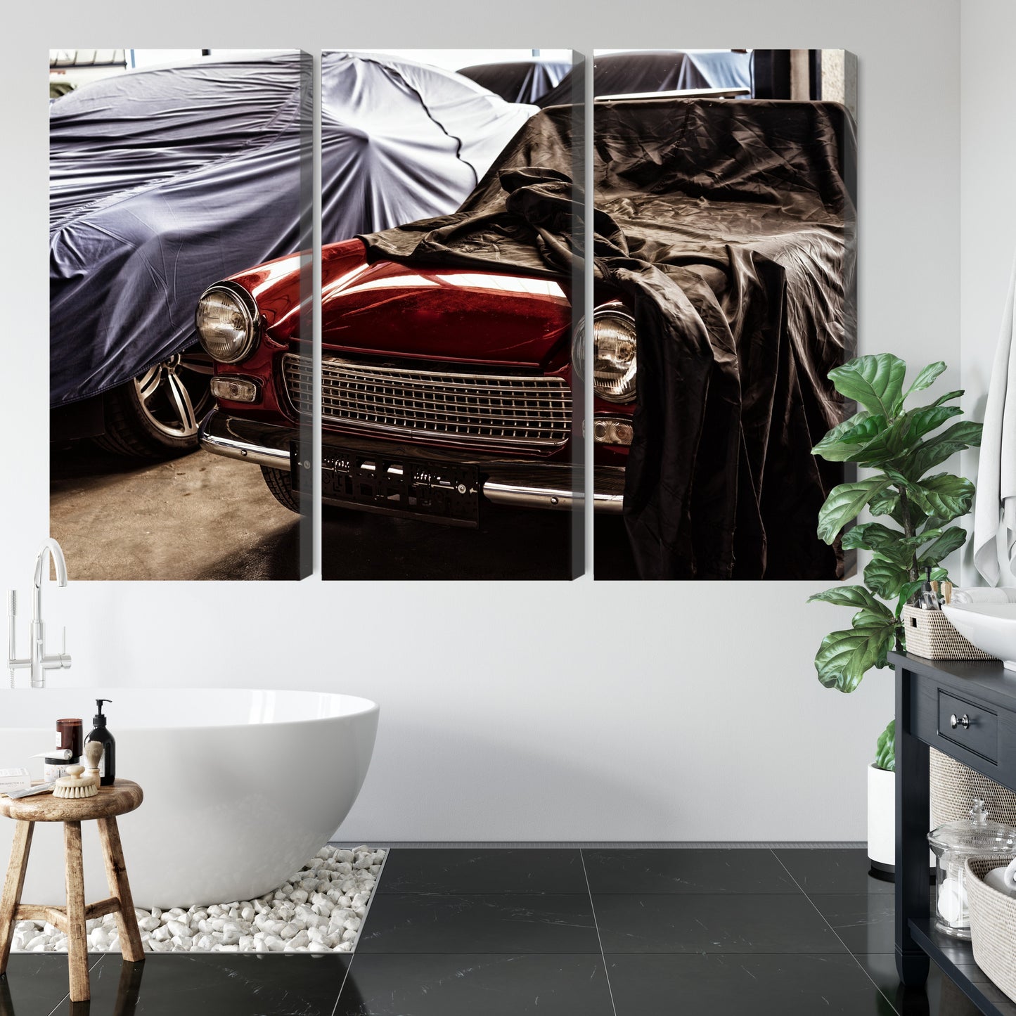 Obraz Wieloczęściowy Włoski Retro Samochód – nostalgia i styl do wnętrz vintage oraz loft – widok 4