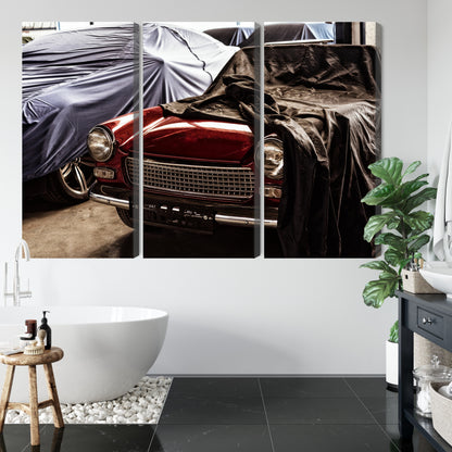 Obraz Wieloczęściowy Włoski Retro Samochód – nostalgia i styl do wnętrz vintage oraz loft – widok 4