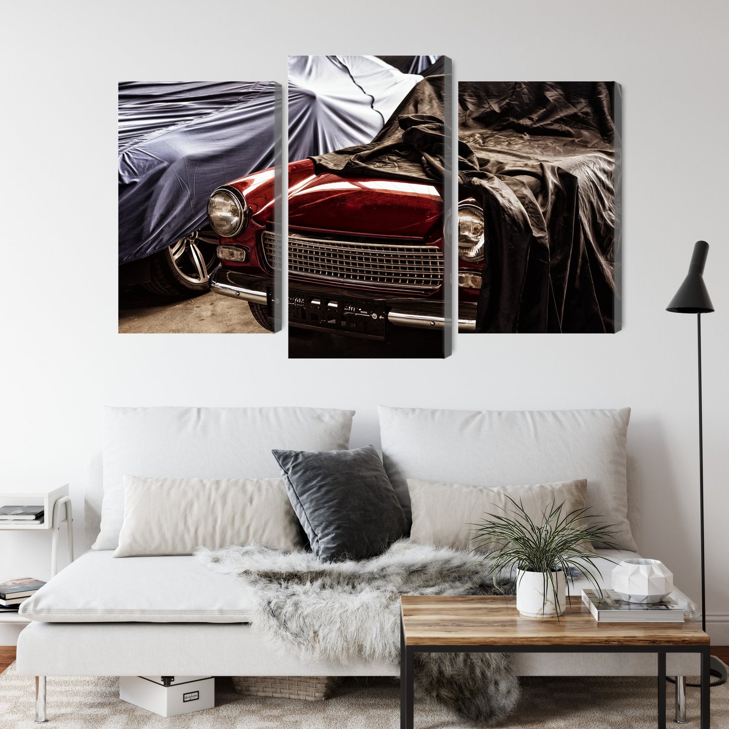 Obraz Wieloczęściowy Włoskie Retro Auto – klasyczny szyk do wnętrz vintage, industrialnych i loftowych – widok 3