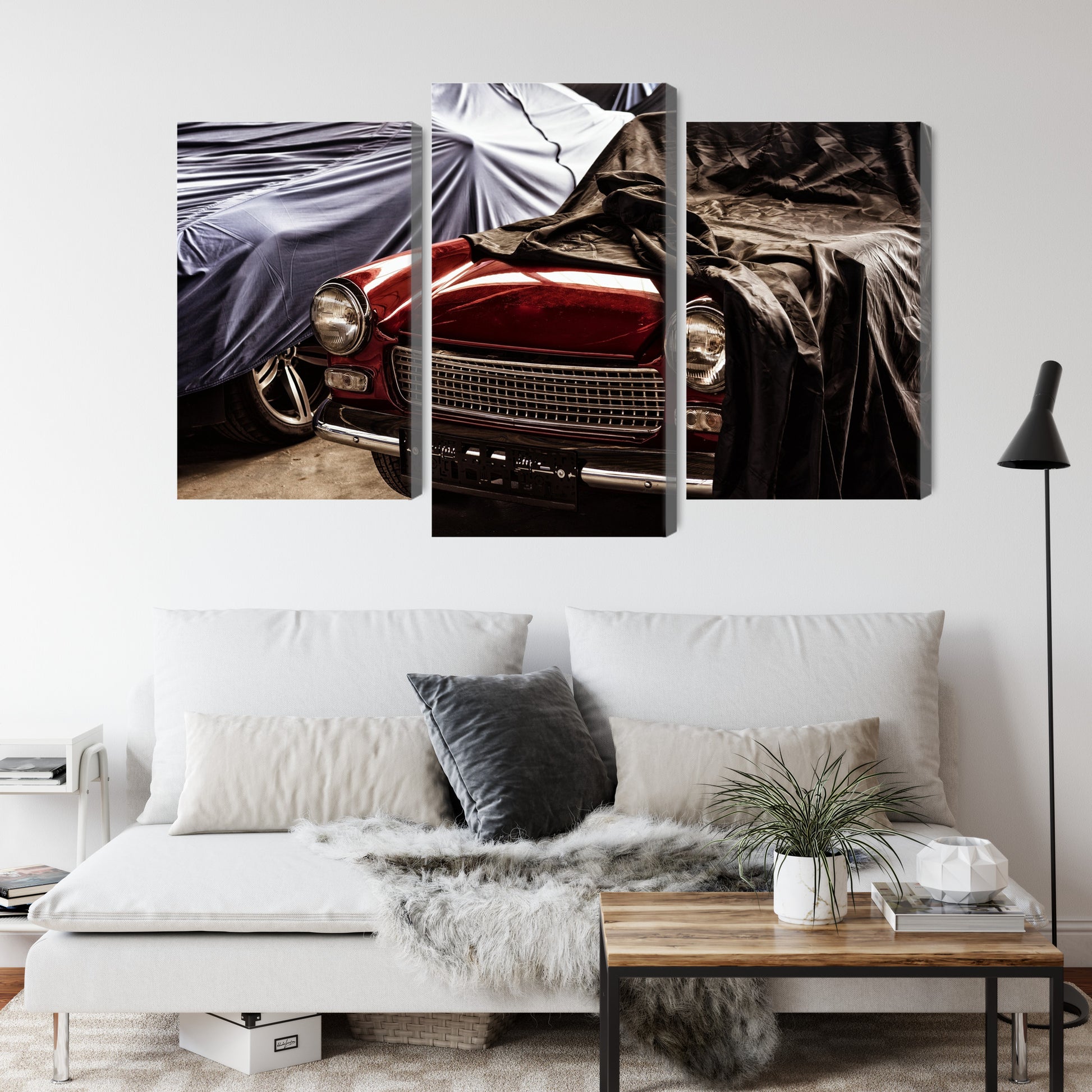 Obraz Wieloczęściowy Włoskie Retro Auto – klasyczny szyk do wnętrz vintage, industrialnych i loftowych – widok 3