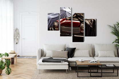 Obraz Wieloczęściowy Włoski Retro Samochód – nostalgiczna elegancja do wnętrz klasycznych, loftowych i retro – widok 5